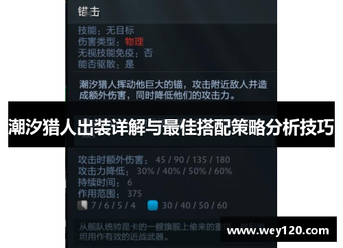 潮汐猎人出装详解与最佳搭配策略分析技巧